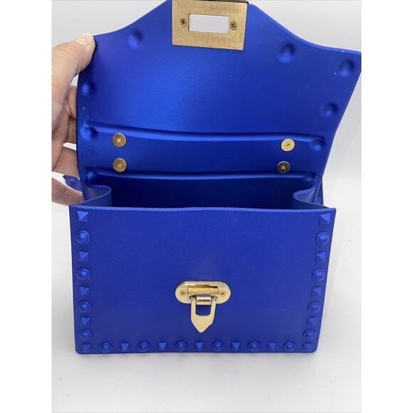 Jelly Studded Cobalt Blue Shoulder/Hand Bag New - Picture 8 of 9